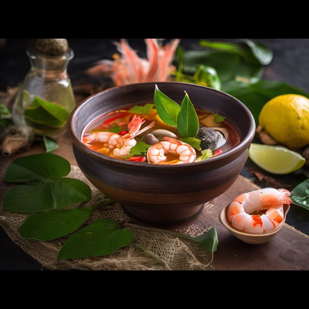 Tom Yum Kung - thailaendische Shrimps-Suppe